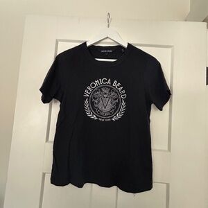 Veronica Beard Women's NAVY Blue Logo T-Shirt Top SMALL S pima cotton